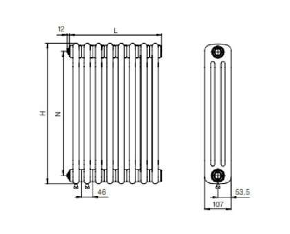 Стальной трубчатый радиатор RIFAR TUBOG TUB 3057-26-DV1