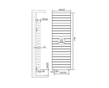 Радиатор Royal Thermo PianoForte Tower Bianco Traffico - 22 секц.