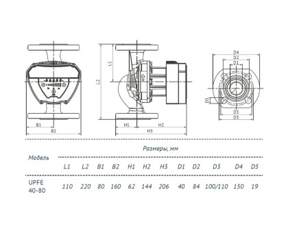 Насос циркуляционный UNIPUMP UPFE 40-80