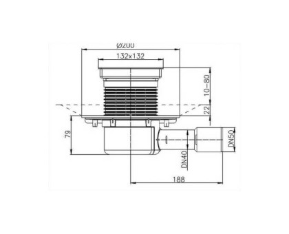 Трап Hutterer & Lechner с сифоном, с надставным элементом HL3020 с горизонтальным выпуском, DN 40/50 (Россия)