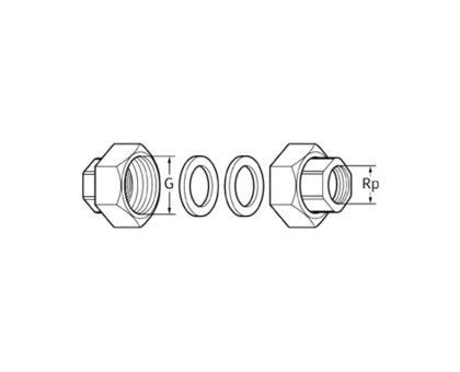 Детали присоединительные чугун Ду32 G 2"xRp 1 1/4" ВР (комплект) для циркуляционных насосов Wilo 112046992